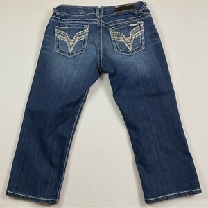 Vigoss The Chelsea Capri Jeans Juniors 5‎ Low Rise Denim Western Embroidered
